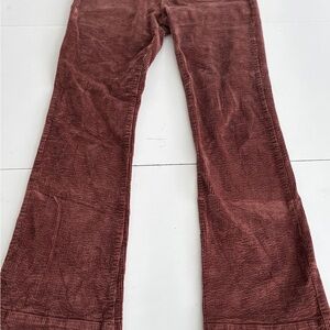 Prana size 6 Rust Color Corduroy Pants 4 pockets wide leg